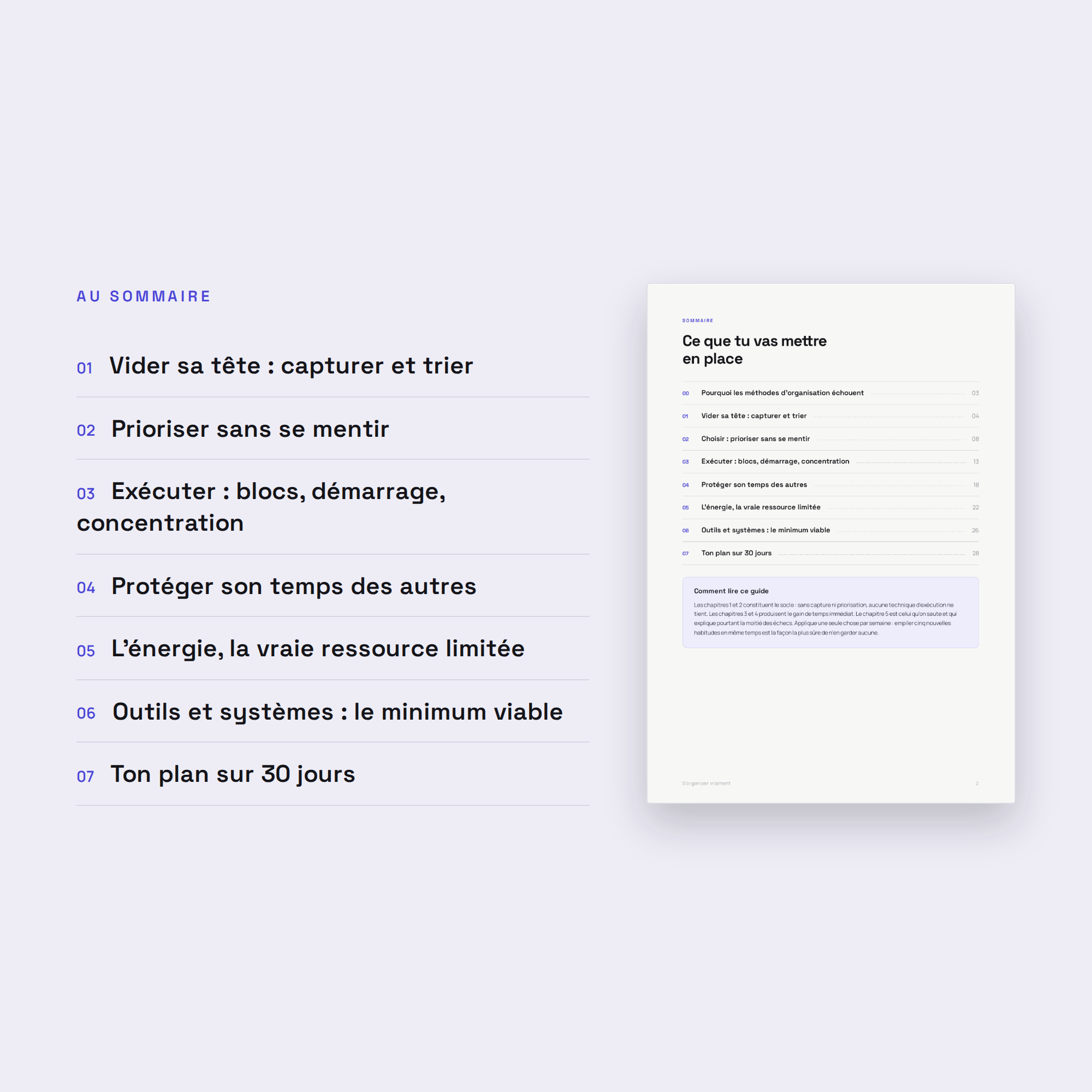 S'organiser vraiment — Guide PDF