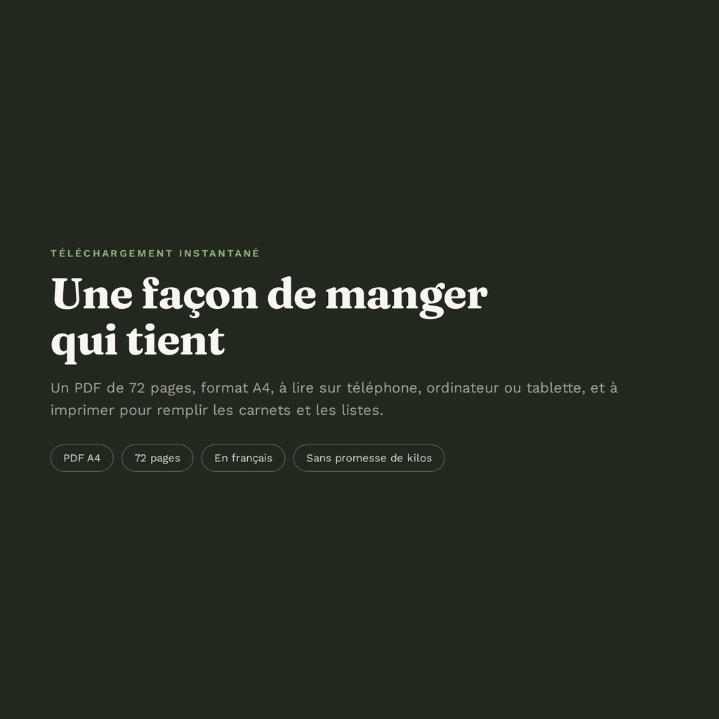 Rééquilibrage alimentaire