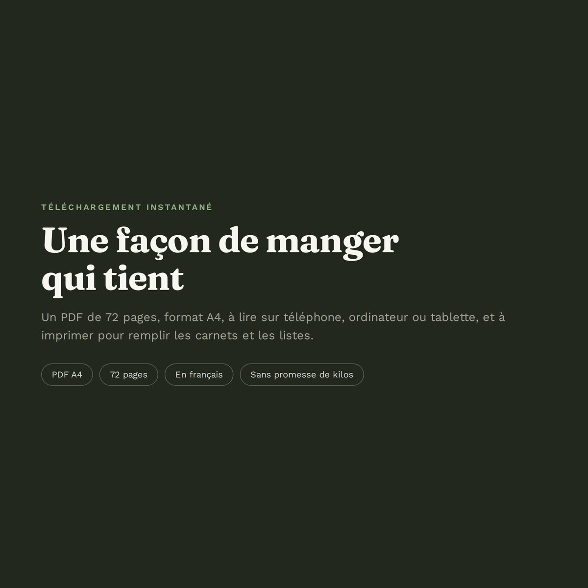 Rééquilibrage alimentaire